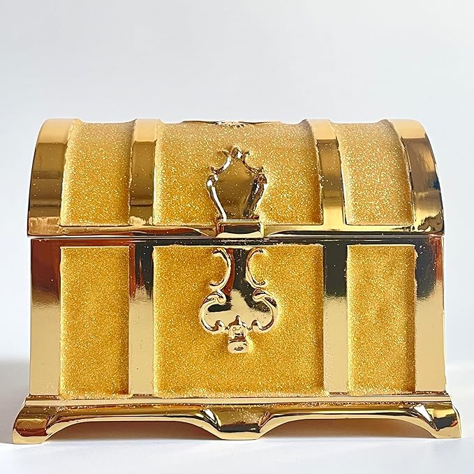 Retro Jewelry Box Arched Vintage Rectangular Metal Chest Necklace Ring Earrings - Image 4