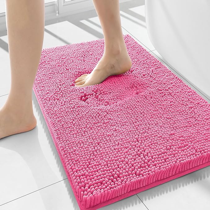 Smiry Luxury Chenille Bathroom Rugs 34x21, Extra Soft and Absorbent Shaggy Bath by Smiry