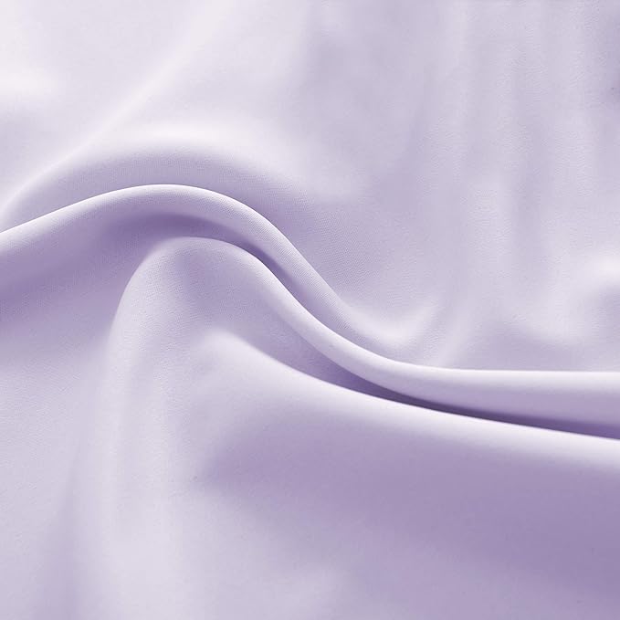 DONREN Patio Door Curtains 96 inch Length, Light Purple Rod Pocket Top Thermal - Image 7