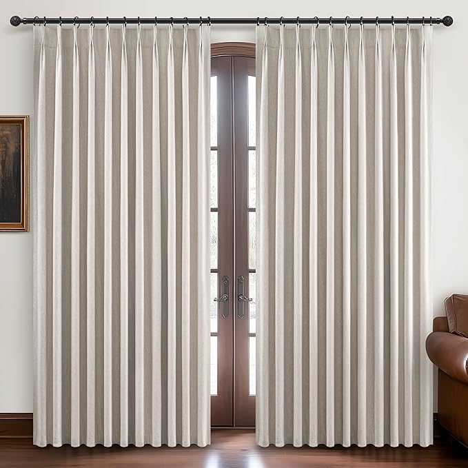 Curtains 70 Inch Length Wide Pinch Pleated Black Out Curtains 84 Inch Long by QJMYDECO