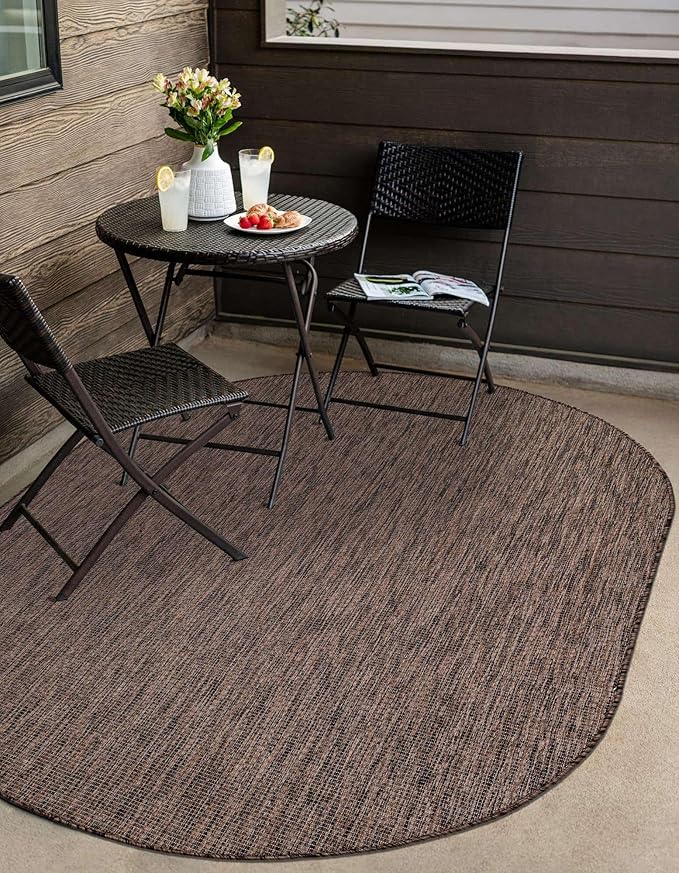Unique Loom Outdoor Solid Collection Area Rug - Image 4