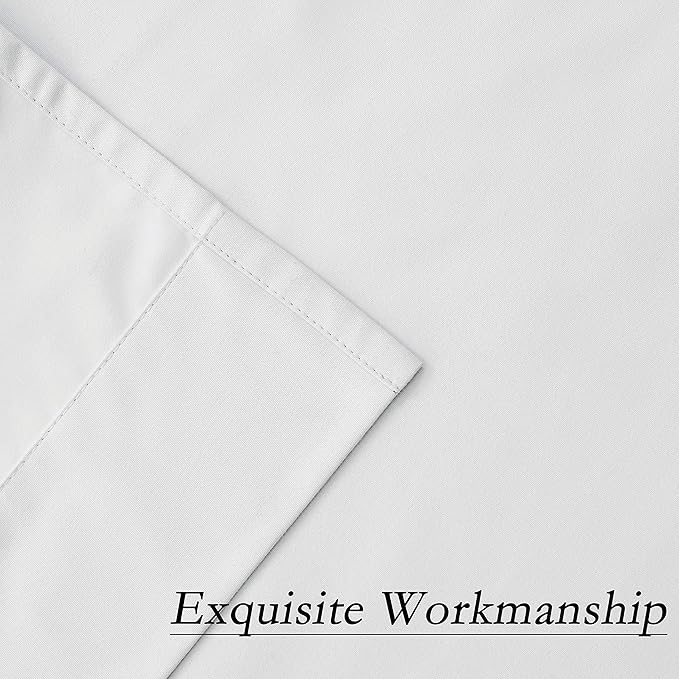 WEST LAKE Solid White Blackout Curtain Liner 100 Light Blocking Panels Thermal - Image 7