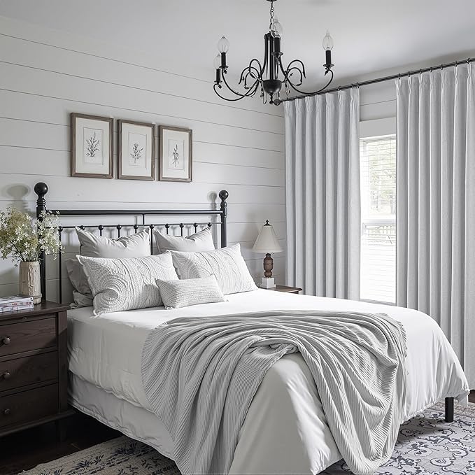Light Grey Black Out Curtains 90 Inch Long - Image 6
