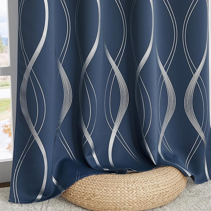 NICETOWN 100% Blackout Stone Blue Curtains - Image 7