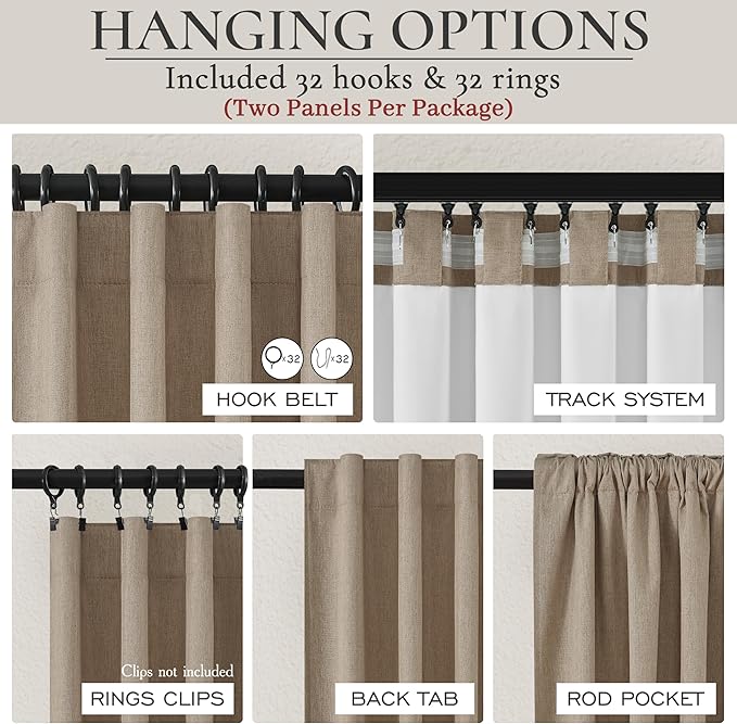 Extra Long Custom 102 Inch Curtains, 100% Blackout Curtains - Image 3