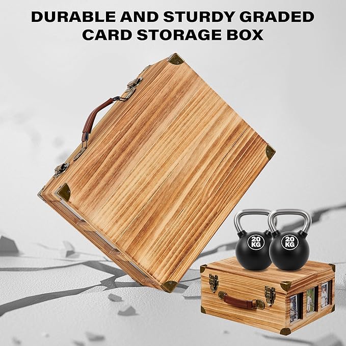 Graded Card Storage Box with Display Window, Wood Card Case - Image 7
