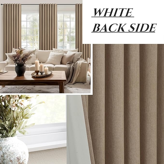 100% Blackout Curtains 84 Inch Length 2 Panels Set Farmhouse Style - Image 7
