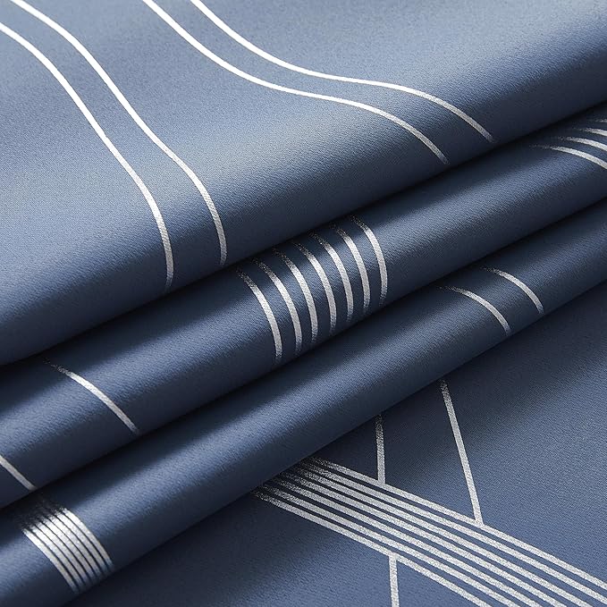 NICETOWN 100% Blackout Stone Blue Curtains - Image 5