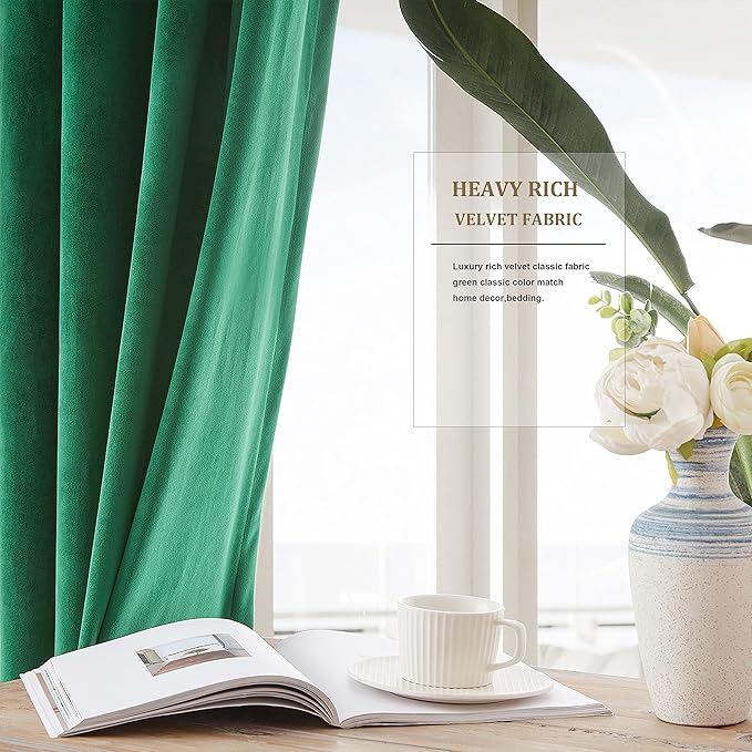 Christmas Green Decorative Velvet Curtains 90 inches Luxury Living Room Curtain - Image 5