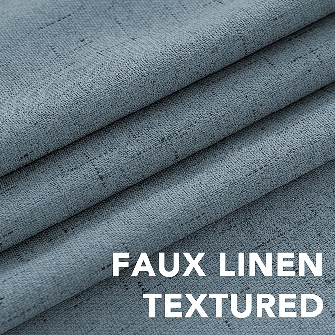 H.VERSAILTEX Linen Blackout Curtains 84 Inches Long 100% Blackout Thermal - Image 4