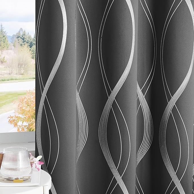NICETOWN 100% Blackout Grey Curtains - Image 6