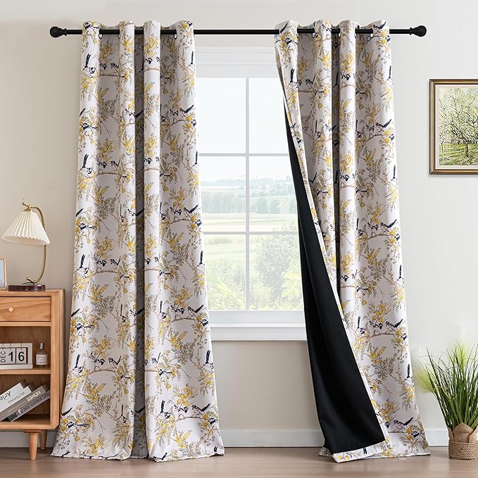H.VERSAILTEX Floral 100% Blackout Curtains 84 inch Length 2 Panels Vintage by HVERSAILTEX