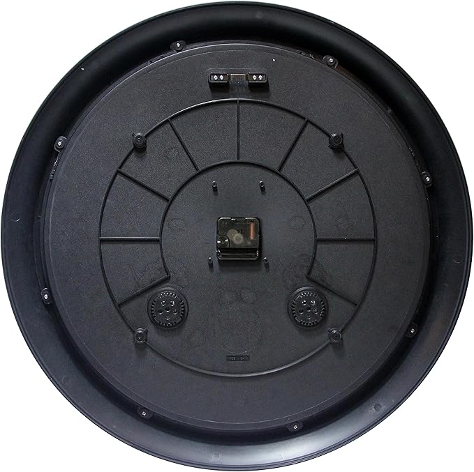 Infinity Instruments 24 inch Classic Black Wall Clock Thermometer Humidity - Image 2