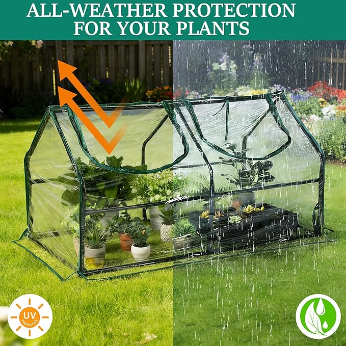Meonum Mini Greenhouse with Grow Light, 47.2" L x 23.6" L x 23.6" W Portable - Image 5
