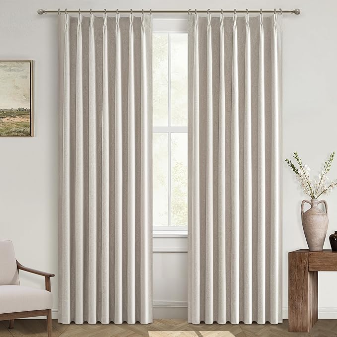 Custom Curtains 78 Inches Long for Bedroom Windows, Pinch Pleated Blackout by QJMYDECO