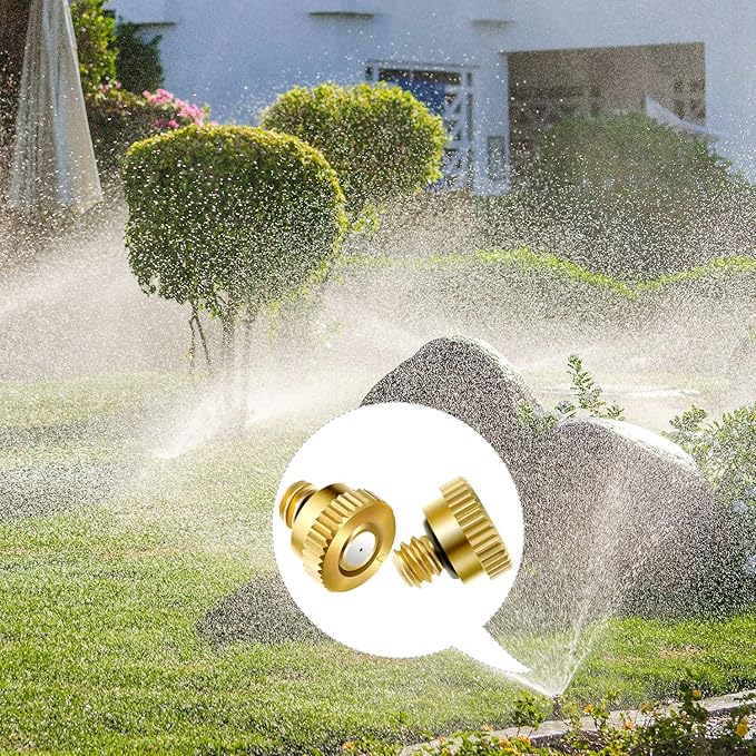 Hotop 40 Pieces Brass Misting Nozzle, Low Pressure Atomizing Mist Nozzle - Image 3