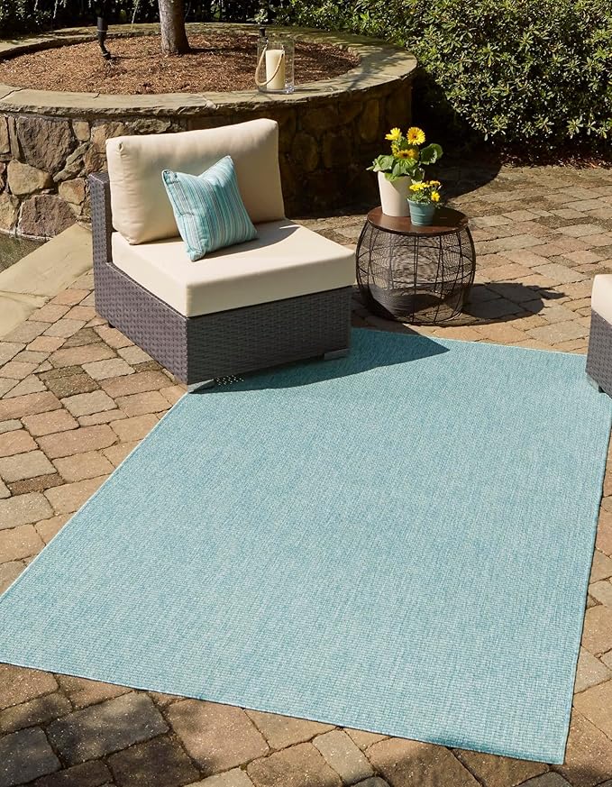 Unique Loom Collection Casual Transitional Solid Heathered Indoor/Outdoor by UniqueLoom
