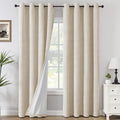 H.VERSAILTEX Chenille Linen Curtains 108 inches Long 100% Blackout Curtains by HVERSAILTEX