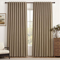 Rust Brown Blackout Curtains 60 Inches Extra Wide Linen 96 Inch Length by QJMYDECO