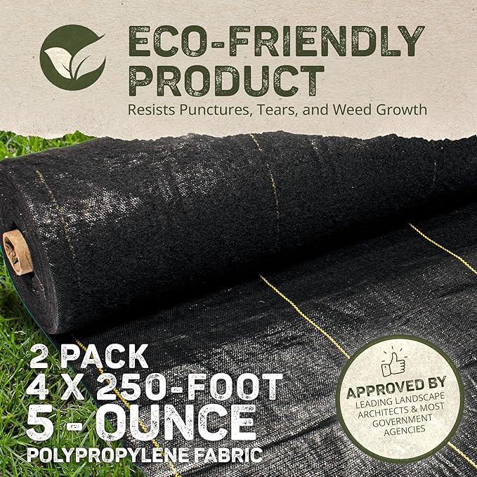 Dewitt 2-Pack Pro-5 Weed Barrier Fabric 5 oz, 4 x 250 Feet – Heavy-Duty Woven - Image 4