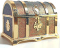 Retro Jewelry Box Arched Vintage Rectangular Metal Chest Necklace Ring Earrings by Unknown