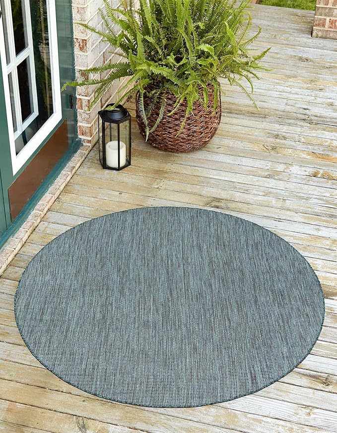 Unique Loom Outdoor Solid Collection Area Rug - Image 6
