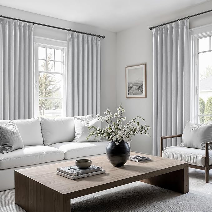 Light Grey Blackout Curtains 108 Inch Long - Image 6