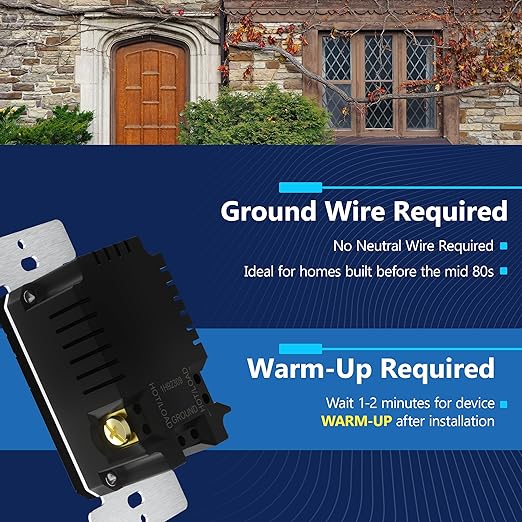 LIDER No Neutral Wire Required Humidity Sensor Switch, Automatic Humidity - Image 2