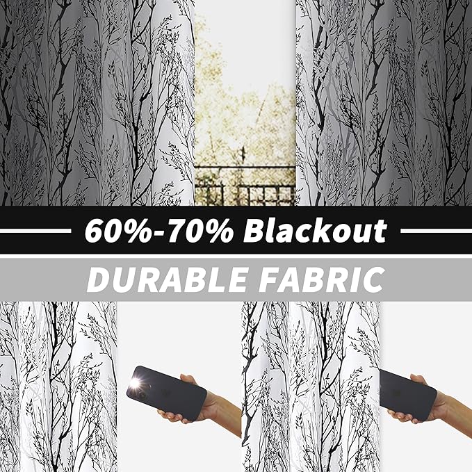 DriftAway Tree Branch Blackout Curtains Double Layer 84 Inches Long - Image 2