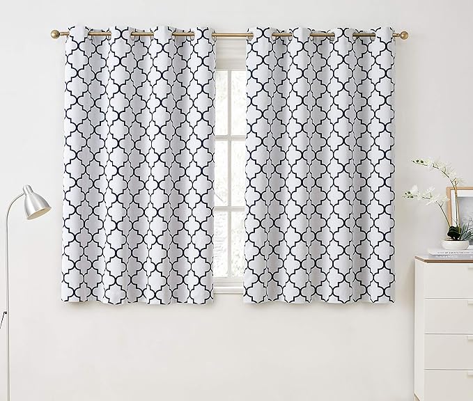 HLC.ME Lattice Print Decorative Curtains Blackout 54 Length by HomeLinenCollections