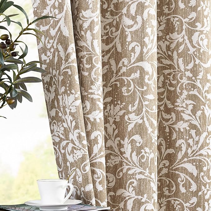 Vangao Taupe 100% Blackout Curtains 96 Inches Long by Vangao