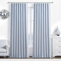 Dusty Blue Blackout Nursery Curtains 102 Inch Length by QJMYDECO