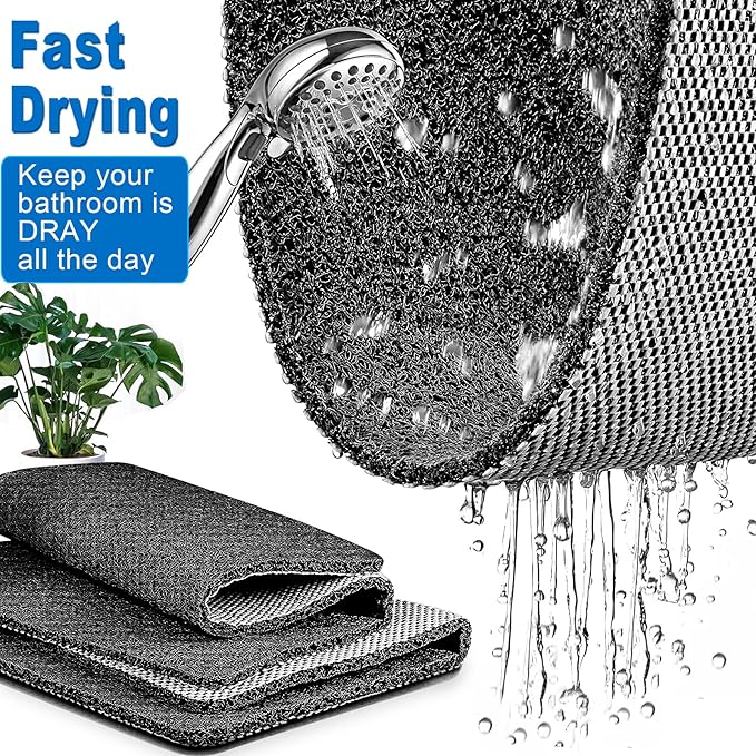 Shower Mats Non Slip for Elderly, 24x32’’Lager Loofah Loofah Bath Mats for - Image 3