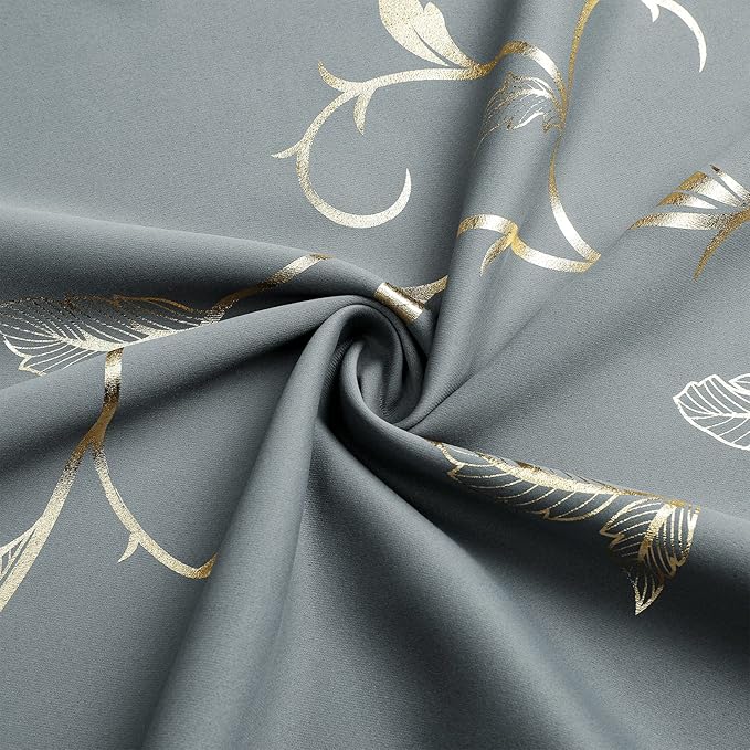 BUHUA Gray Room Darkening Curtains, Insulated Thermal Blackout Curtains - Image 6