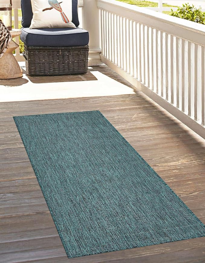 Unique Loom Outdoor Solid Collection Area Rug - Image 4