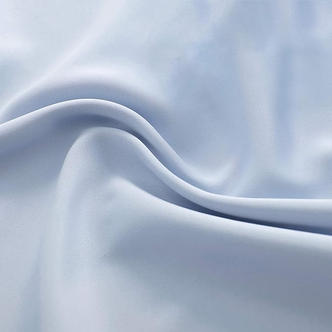 DONREN Light Blue Cerulean Room Darkening Thermal Insulated Curtains Drapes - Image 6
