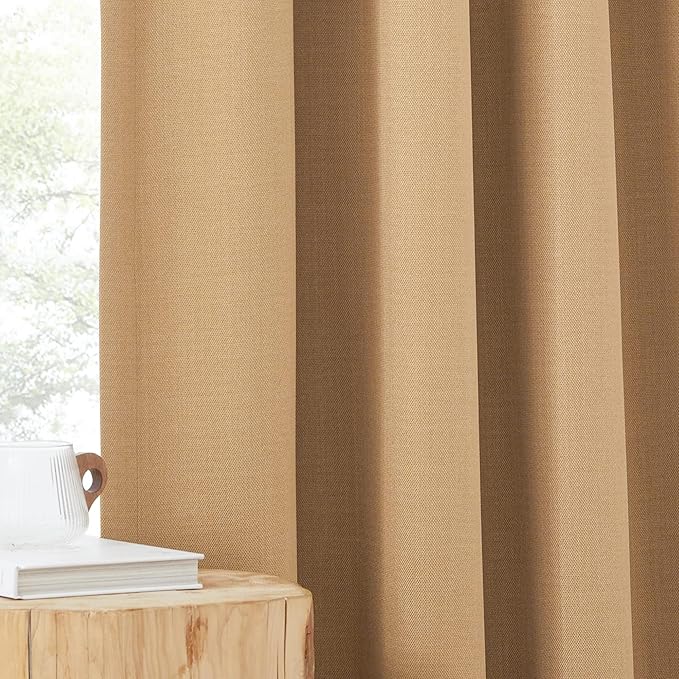 NICETOWN Thick Faux Linen Room Darkening Curtains 90 inches Long, Pinch Pleated - Image 9