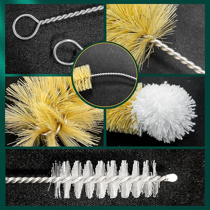 9-Pack Thin Long Handle Bottle Brushes, Stainless Steel Wire Cleaners - Image 6