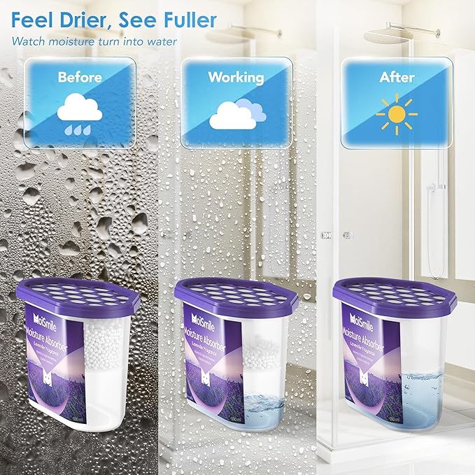 Moisture Absorbers 6 Packs, 10.8OZ Lavender Vanilla Efficient Humidity Absorber - Image 2