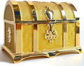 Retro Jewelry Box Arched Vintage Rectangular Metal Chest Necklace Ring Earrings by Unknown