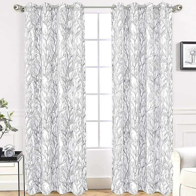 DriftAway Tree Branch Blackout Curtains Double Layer 84 Inches Long by DriftAway
