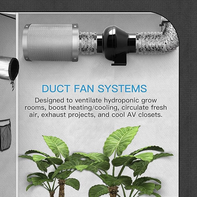 YSSOA 4 Inch Inline Duct Ventilation Fan 195 CFM HVAC Vent Blower Exhaust - Image 7