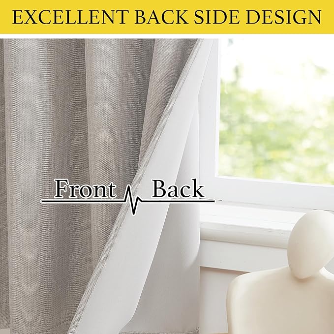 NICETOWN Window Valance for Bedroom Farmhouse Grommet Top Blackout Thermal - Image 5