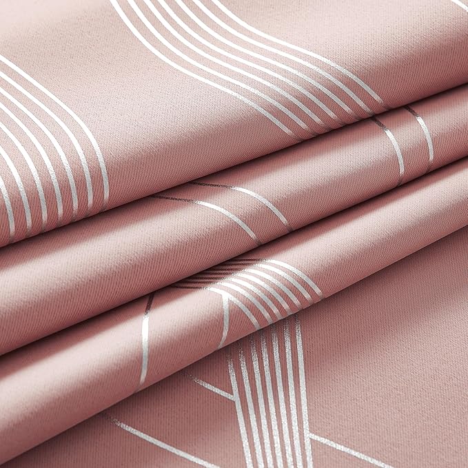 NICETOWN 100% Blackout Pink Curtains - Image 5