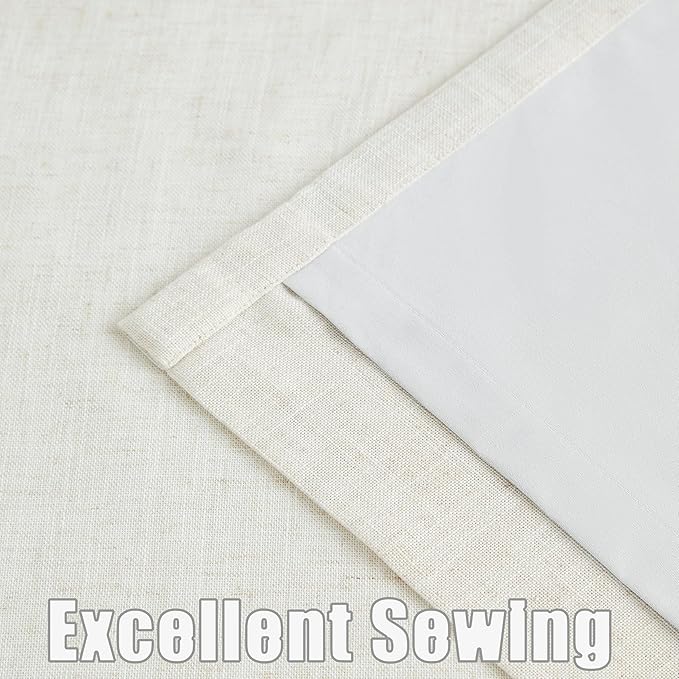 Kayne Studio Natural Pinch Pleated Full Blackout Curtains, Linen Blend Room - Image 6