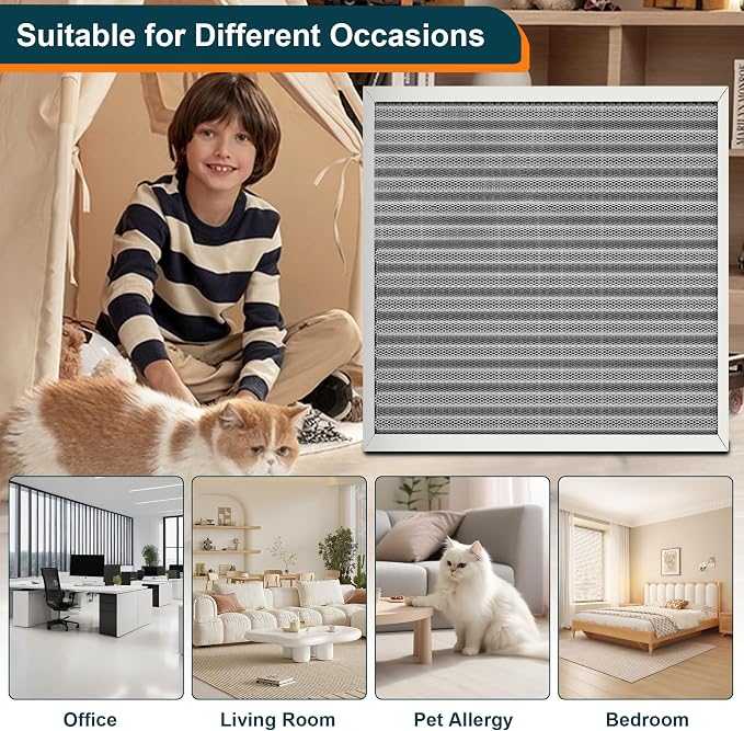 2 Pack 20x20x1 Reusable Air Filter, MERV 8, Permanent Electrostatic Air Filter - Image 7