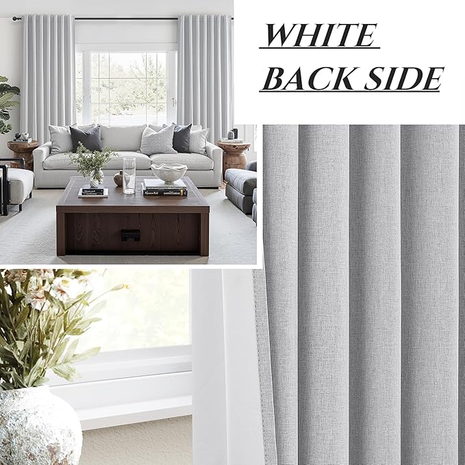Light Grey Blackout Curtains 92 Inch Length 2 Panels Set - Image 7