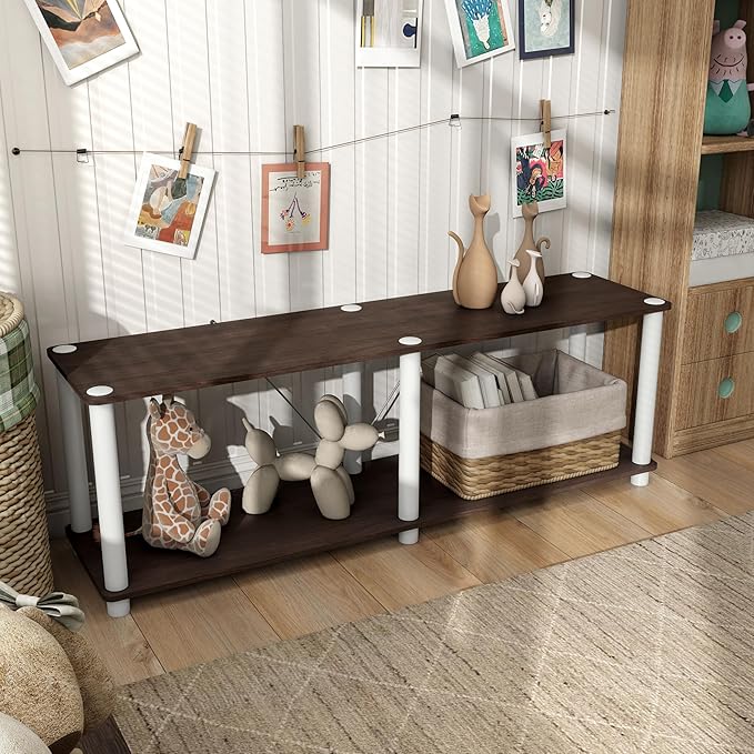Homes: Inside + Out Apexa Modern 2-Tier Extra Wide Shelving Units, Collectibles - Image 13
