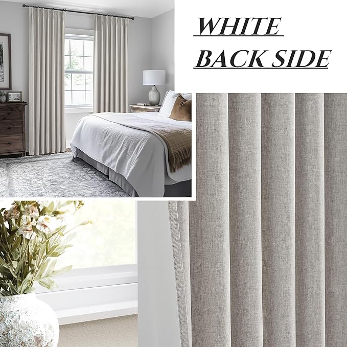 Natural Melange Taupe 120 Inch Extra Long Curtains - Image 6