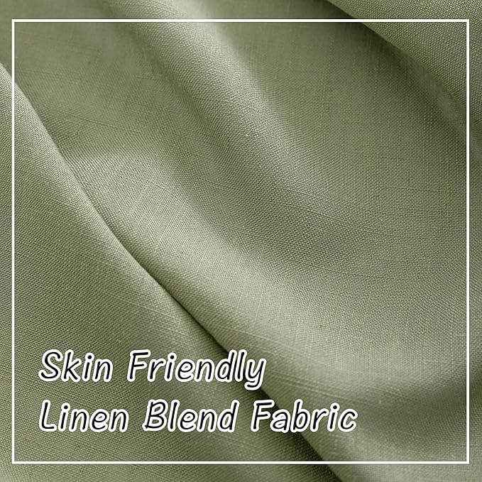 DONREN Sage Green Back Tab Curtains 48 Inches Long 2 Panels - Image 6